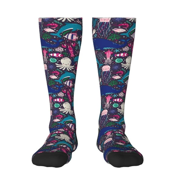 Bixox Underwater Animals Patterned Men's and Women's Knee Socks High Socks Outdoor Sports Socks