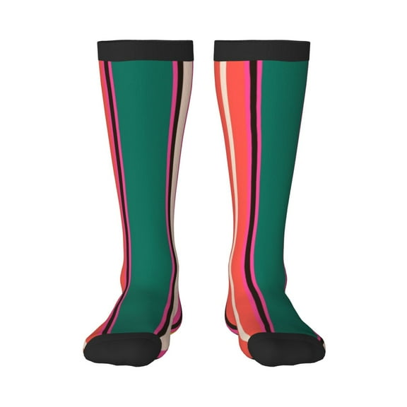 Bixox Vertical Stripes Patterned Men's and Women's Knee Socks High Socks Outdoor Sports Socks
