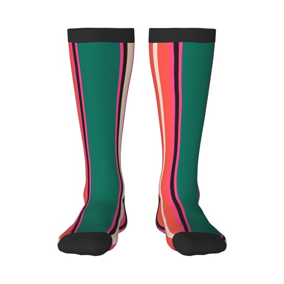 Bixox Vertical Stripes Patterned Men's and Women's Knee Socks High Socks Outdoor Sports Socks
