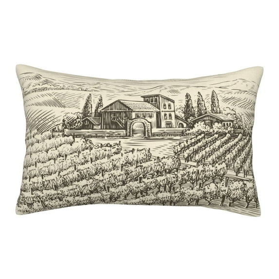 Bixox Vineyard Landscape Printed Pillow Protector,Super Soft Ideal for Home,Guests,Rentals - 20"x30"