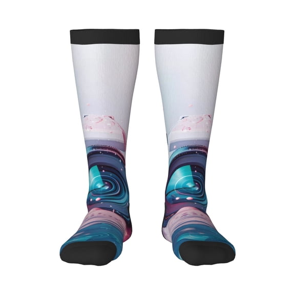 Bixox Vintage Camera Splash Art Patterned Men's and Women's Knee Socks High Socks Outdoor Sports Socks
