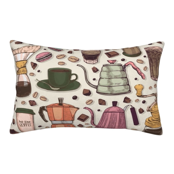 Bixox Vintage Coffee Printed Pillow Protector,Super Soft Ideal for Home,Guests,Rentals - 20"x30"