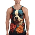 thumbnail image 1 of Bixox Vintage Colorful Flower French Bulldog Pattern Men's Gym Tank Tops Workout Sleeveless T-Shirts Athletic Muscle Tank Training Bodybuilding Shirts,S-4XL, 1 of 7