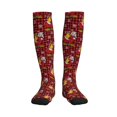 thumbnail image 1 of Bixox Vintage Santa Skiing Red Plaid Print Compression Socks,Compression Socks Women & Men Circulation for Medical,Running,Athletic, 1 of 7