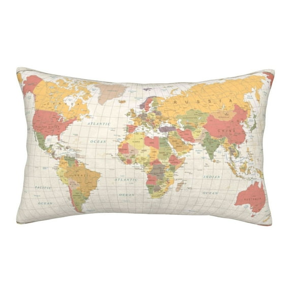 Bixox Vintage World Map1 Printed Pillow Protector,Super Soft Ideal for Home,Guests,Rentals - 20"x30"
