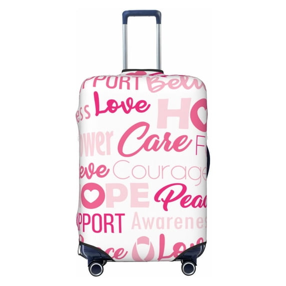 Bixox Washable Breast Cancer Pink Ribbons Awareness Printed Luggage Cover, Fashion Suitcase Protector Fits for Large luggage