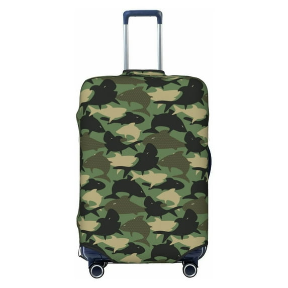 Bixox Washable Camouflage Shark Printed Luggage Cover, Fashion Suitcase Protector Fits for Large luggage