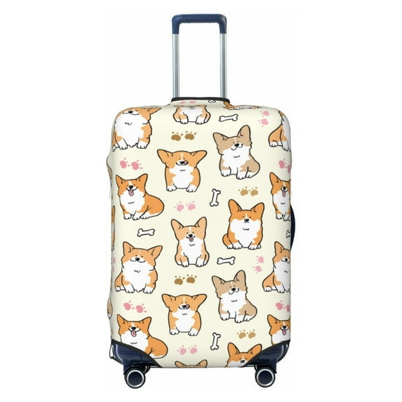 Bixox Washable Cartoon Corgi Printed Luggage Cover, Fashion Suitcase Protector Fits for Small luggage