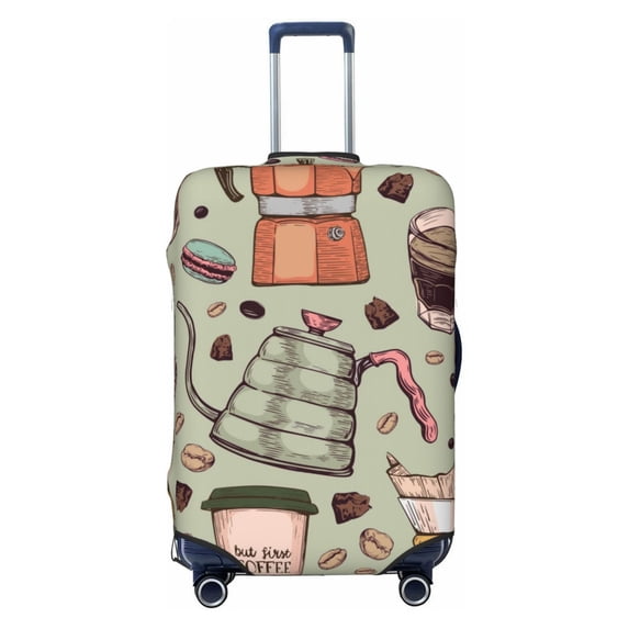 Bixox Washable Coffee Makers Macaroons Chocolate Printed Luggage Cover, Fashion Suitcase Protector Fits for Small luggage