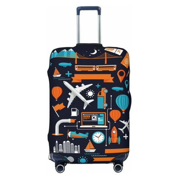 Bixox Washable Creative Transport Printed Luggage Cover, Fashion Suitcase Protector Fits for Small luggage