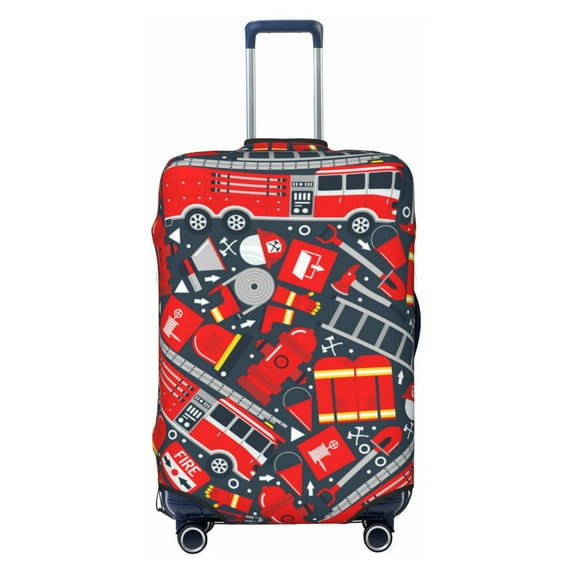 Bixox Washable Fire Sign Printed Luggage Cover, Fashion Suitcase Protector Fits for X-Large luggage