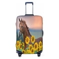 thumbnail image 1 of Bixox Washable Horse Sunflowers Printed Luggage Cover, Fashion Suitcase Protector Fits for X-Large luggage, 1 of 8