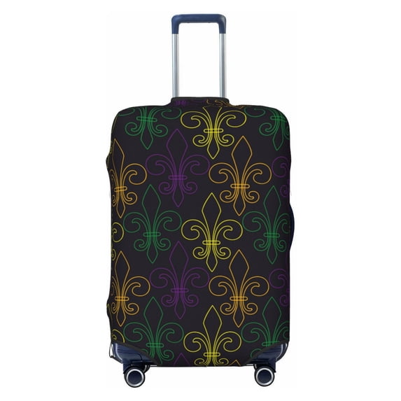 Bixox Washable Mardi Gras Carnival Printed Luggage Cover, Fashion Suitcase Protector Fits for Medium luggage