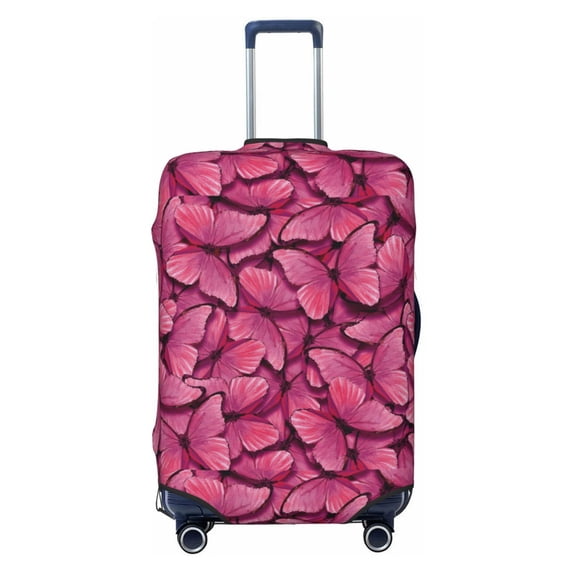 Bixox Washable Pink Butterfly Printed Luggage Cover, Fashion Suitcase Protector Fits for Medium luggage
