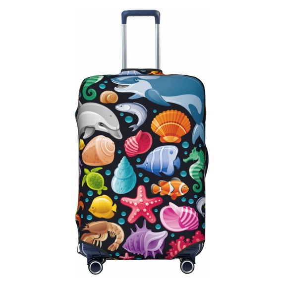 Bixox Washable Underwater Diving Animals Printed Luggage Cover, Fashion Suitcase Protector Fits for Medium luggage