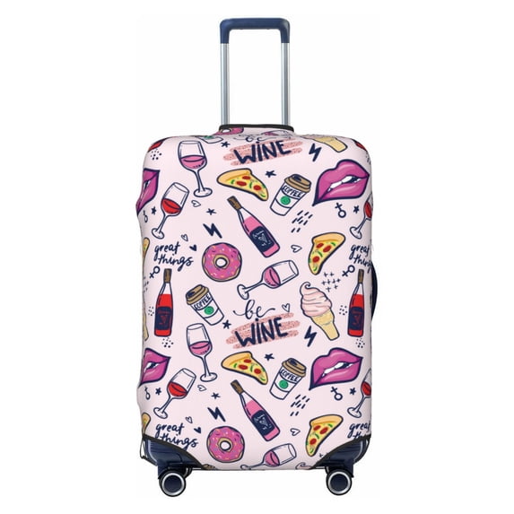 Bixox Washable Wine Printed Luggage Cover, Fashion Suitcase Protector Fits for Small luggage
