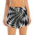 thumbnail image 1 of Bixox Women's 3D Vortex Illusion pattern 2 in 1 Running Shorts - Lightweight Athletic Workout Gym Yoga Shorts Liner with Pockets - Small, 1 of 7