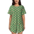 thumbnail image 1 of Bixox Women's 60s and 70s Style Printed Pajama Set 2 Piece Lounge Set Top and Shorts Soft Pajamas, Shorts with Pockets, 1 of 7
