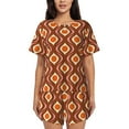 thumbnail image 1 of Bixox Women's 70's Retro Printed Pajama Set 2 Piece Lounge Set Top and Shorts Soft Pajamas, Shorts with Pockets, 1 of 7