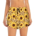 thumbnail image 1 of Bixox Women's Abstract Leopard Print Sunflower pattern 2 in 1 Running Shorts - Lightweight Athletic Workout Gym Yoga Shorts Liner with Pockets - XX-Large, 1 of 5