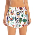 thumbnail image 1 of Bixox Women's Alpaca Flower pattern 2 in 1 Running Shorts - Lightweight Athletic Workout Gym Yoga Shorts Liner with Pockets - Small, 1 of 7
