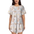 thumbnail image 1 of Bixox Women's Animals In Tribe Printed Pajama Set 2 Piece Lounge Set Top and Shorts Soft Pajamas, Shorts with Pockets, 1 of 7
