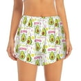 thumbnail image 1 of Bixox Women's Avocado Work Out pattern 2 in 1 Running Shorts - Lightweight Athletic Workout Gym Yoga Shorts Liner with Pockets - Large, 1 of 7