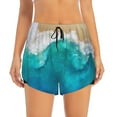 thumbnail image 1 of Bixox Women's Beach pattern 2 in 1 Running Shorts - Lightweight Athletic Workout Gym Yoga Shorts Liner with Pockets - X-Large, 1 of 7