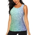 thumbnail image 1 of Bixox Women's Beautiful Glitter Printed Sleeveless Fitness Workout Running Quick-Dry Tank Top, 1 of 7