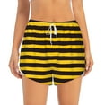 thumbnail image 1 of Bixox Women's Bee Stripe pattern 2 in 1 Running Shorts - Lightweight Athletic Workout Gym Yoga Shorts Liner with Pockets - X-Large, 1 of 7
