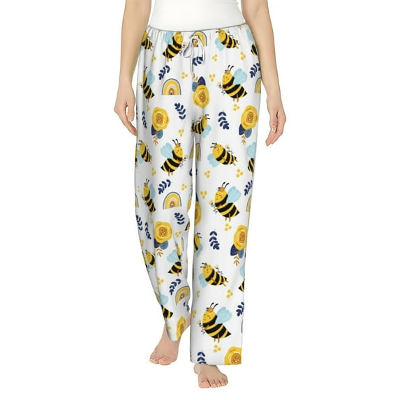 Bixox Women's Bees And Rainbows Patterned Pajama Pants Loungewear