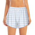 thumbnail image 1 of Bixox Women's Blue Checkboard pattern 2 in 1 Running Shorts - Lightweight Athletic Workout Gym Yoga Shorts Liner with Pockets - Large, 1 of 7