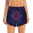 thumbnail image 1 of Bixox Women's Bohemian Vintage Pattern pattern 2 in 1 Running Shorts - Lightweight Athletic Workout Gym Yoga Shorts Liner with Pockets - Small, 1 of 5