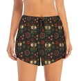 thumbnail image 1 of Bixox Women's Boho Owl pattern 2 in 1 Running Shorts - Lightweight Athletic Workout Gym Yoga Shorts Liner with Pockets - Medium, 1 of 5