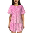 thumbnail image 1 of Bixox Women's Breast Cancer Pink Ribbons Awareness Printed Pajama Set 2 Piece Lounge Set Top and Shorts Soft Pajamas, Shorts with Pockets, 1 of 7