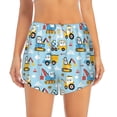 thumbnail image 1 of Bixox Women's Building Truck pattern 2 in 1 Running Shorts - Lightweight Athletic Workout Gym Yoga Shorts Liner with Pockets - Large, 1 of 7