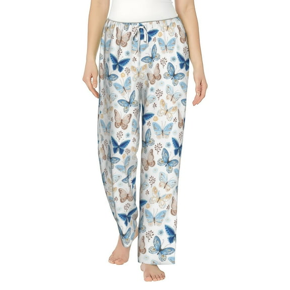 Bixox Women's Butterfly Patterned Pajama Pants Loungewear