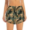 thumbnail image 1 of Bixox Women's Camouflage Rabbit pattern 2 in 1 Running Shorts - Lightweight Athletic Workout Gym Yoga Shorts Liner with Pockets - Small, 1 of 7
