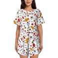 thumbnail image 1 of Bixox Women's Canada Day Printed Pajama Set 2 Piece Lounge Set Top and Shorts Soft Pajamas, Shorts with Pockets, 1 of 7