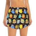 thumbnail image 1 of Bixox Women's Cartoon Bird Owl pattern 2 in 1 Running Shorts - Lightweight Athletic Workout Gym Yoga Shorts Liner with Pockets - XX-Large, 1 of 5