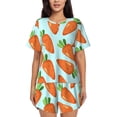 thumbnail image 1 of Bixox Women's Cartoon Carrot Printed Pajama Set 2 Piece Lounge Set Top and Shorts Soft Pajamas, Shorts with Pockets, 1 of 7
