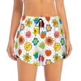 thumbnail image 1 of Bixox Women's Cartoon Flowers pattern 2 in 1 Running Shorts - Lightweight Athletic Workout Gym Yoga Shorts Liner with Pockets - Small, 1 of 7