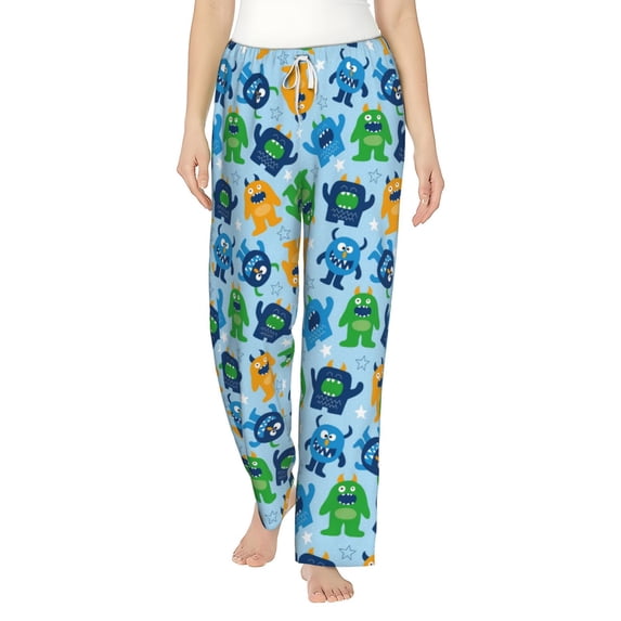 Bixox Women's Cartoon Monster Patterned Pajama Pants Loungewear
