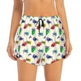 thumbnail image 1 of Bixox Women's Cartoon Sea Turtle pattern 2 in 1 Running Shorts - Lightweight Athletic Workout Gym Yoga Shorts Liner with Pockets -, 1 of 7