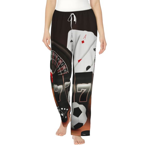 Bixox Women's Casino And Sports Patterned Pajama Pants Loungewear