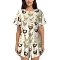 thumbnail image 1 of Bixox Women's Chicken Cartoon Printed Pajama Set 2 Piece Lounge Set Top and Shorts Soft Pajamas, Shorts with Pockets, 1 of 7