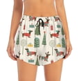 thumbnail image 1 of Bixox Women's Christmas Dachshund Dog pattern 2 in 1 Running Shorts - Lightweight Athletic Workout Gym Yoga Shorts Liner with Pockets - Medium, 1 of 7
