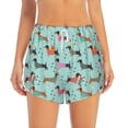 thumbnail image 1 of Bixox Women's Christmas Dachshund pattern 2 in 1 Running Shorts - Lightweight Athletic Workout Gym Yoga Shorts Liner with Pockets - Medium, 1 of 7