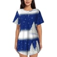 thumbnail image 1 of Bixox Women's Christmas Fir Tree Printed Pajama Set 2 Piece Lounge Set Top and Shorts Soft Pajamas, Shorts with Pockets, 1 of 7