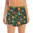 thumbnail image 1 of Bixox Women's Christmas Gift pattern 2 in 1 Running Shorts - Lightweight Athletic Workout Gym Yoga Shorts Liner with Pockets - Small, 1 of 7